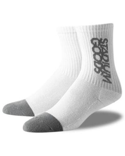 Stadium Goods Basic Crew Socks "grey / White" - Black