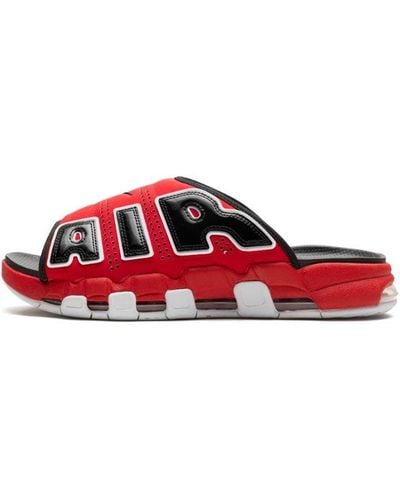 Nike Air More Uptempo Slide "bulls" Shoes - Red