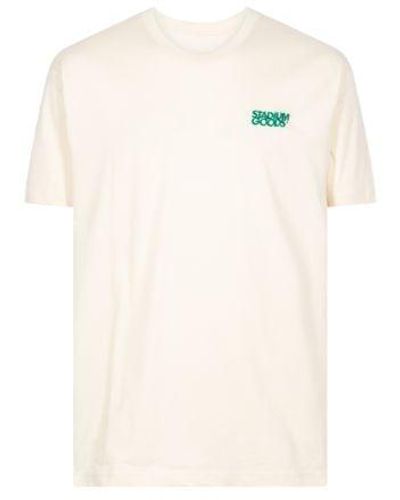 Stadium Goods Stacked Embroidery Logo T-shirt "vintage White-green" - Black
