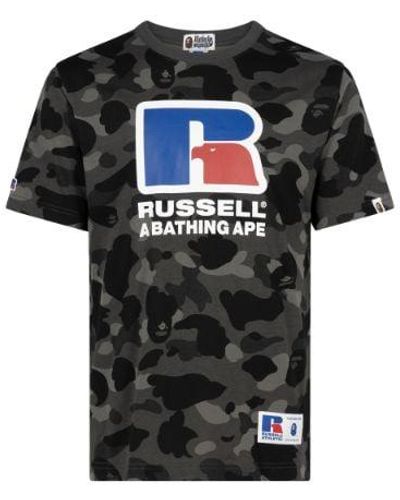A Bathing Ape Colour Camo T-shirt "russell Athletic" - Black