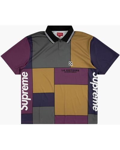 Supreme Colorblocked Soccer Polo - Purple