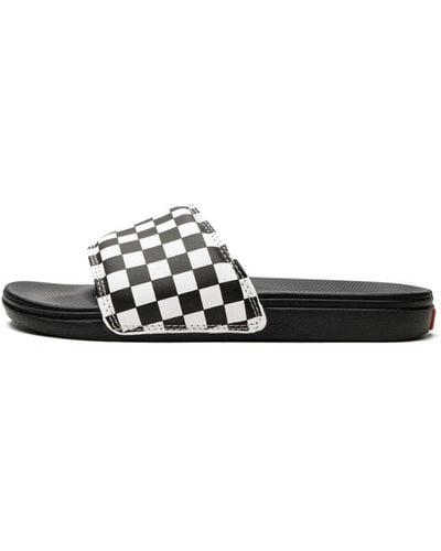 Vans La Costa Slide-on "checkerboard" Shoes - Black