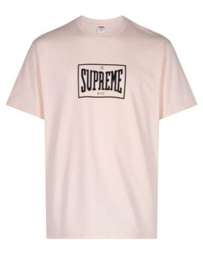 Supreme Warm Up T-shirt "pale Pink" - Black