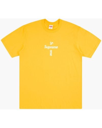 Supreme Cross Box Logo T-shirt "fw 20" - Yellow
