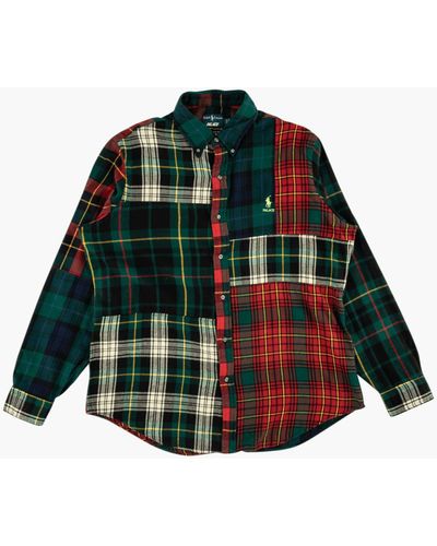 Palace B.d. Shirt Pieced Flannel "ralph Lauren X " - Red