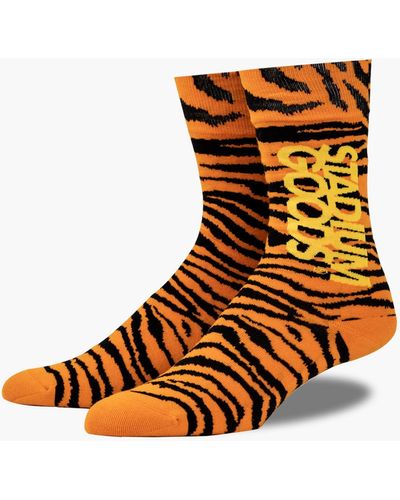 Stadium Goods Tiger Exotic Crew Socks - Orange