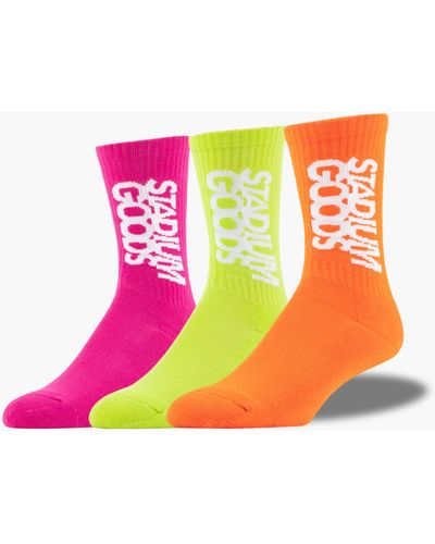 Stadium Goods Highlighter Sock 3 Pack - Orange