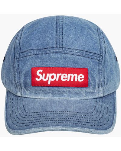 Supreme Washed Chino Twill Camp Cap "fw 21" - Blue