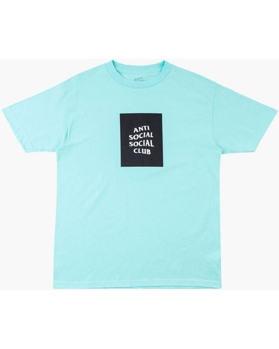 ANTI SOCIAL SOCIAL CLUB Assc Box Logo T-shirt "teal" - Blue