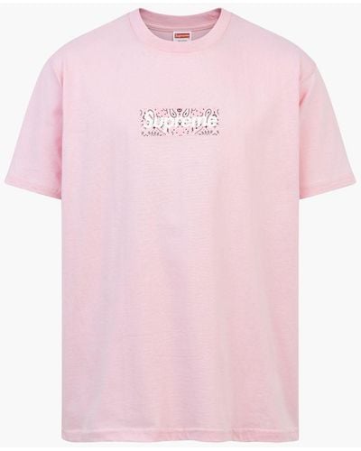 Supreme Bandana Box Logo T-shirt "fw 19" - Pink