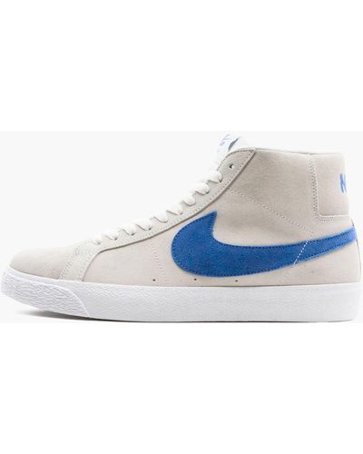 Nike Sb Zoom Blazer "white / Cerulean Blue" Shoes - Black