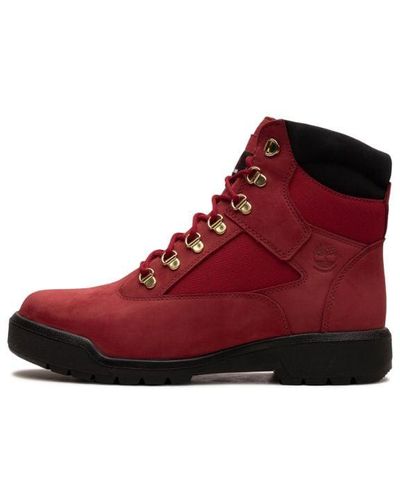 Timberland 6 Inch Field Boots "dark Red" Shoes