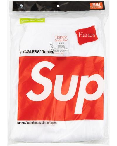 Supreme Hanes Tagless Tank Tops 3 Pack "ss 20" - White