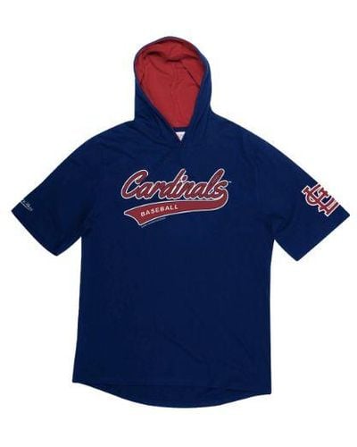 Mitchell & Ness Mlb Short Sleeve Hoodie "st. Louis Cardinals" - Blue