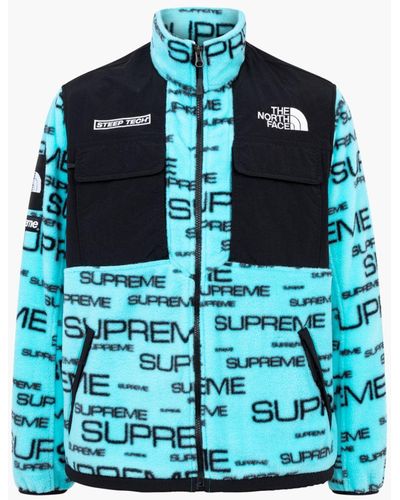 Supreme Tnf Steep Tech Fleece Jacket "fw 21" - Blue