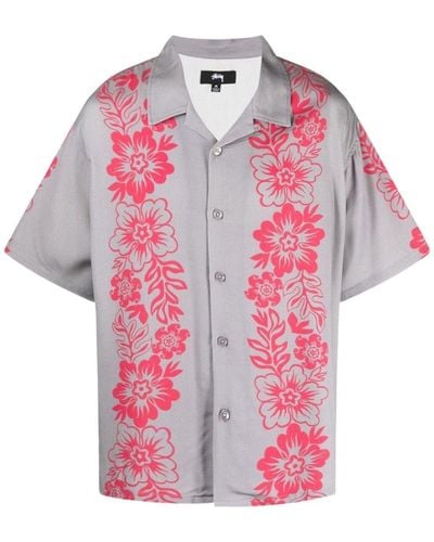 Stussy Hawaiian Pattern Shirt - Gray