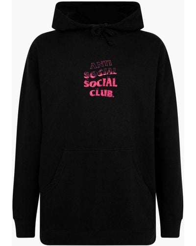 ANTI SOCIAL SOCIAL CLUB A Fire Inside Hoodie "pink Flame" - Black