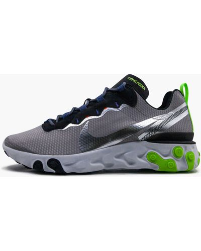 Nike React Element 55 Se "grey / Volt / Metallic Silver" Shoes - Gray