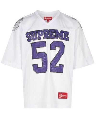 Supreme Spiderweb Football Jersey "ss24- White" - Black