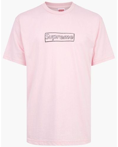 Supreme Kaws Chalk Logo T-shirt "ss 21" - Pink