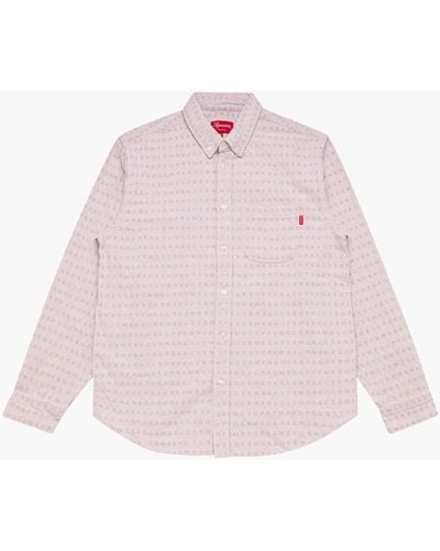 Supreme Jacquard Logos Denim Shirt "ss 20" - Pink