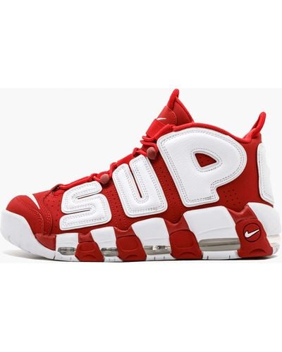 Supreme X Air More Uptempo "suptempo" Sneakers - Red