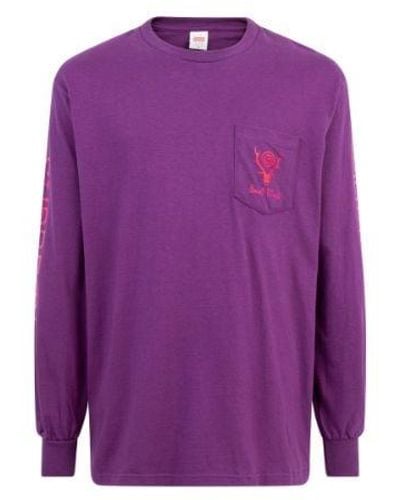 Supreme South2 West8 L/s Pocket T-shirt "ss 21" - Purple