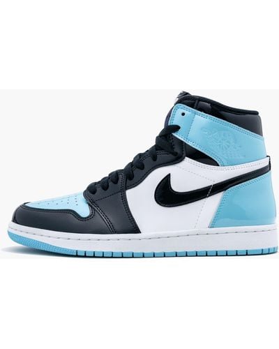 Nike Air 1 High Og Mns "unc Patent Leather" Shoes - Blue