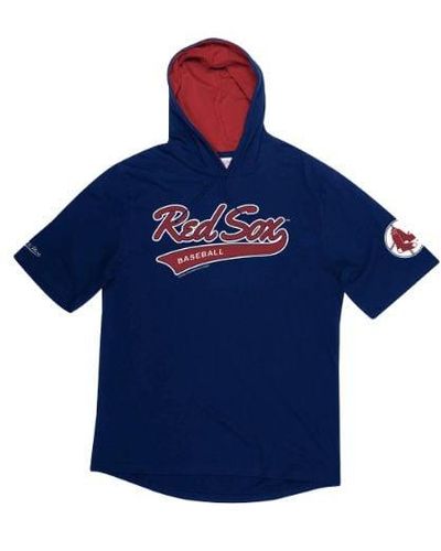 Mitchell & Ness Short Sleeve Hoodie "mlb Boston Red Sox" - Blue