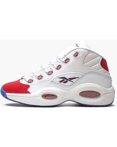 Reebok Question Mid "red Toe" Shoes - White
