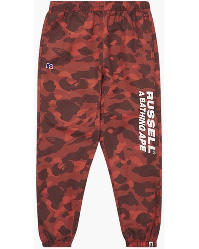 A Bathing Ape Color Camo Track Pants "russell Athletic" - Black