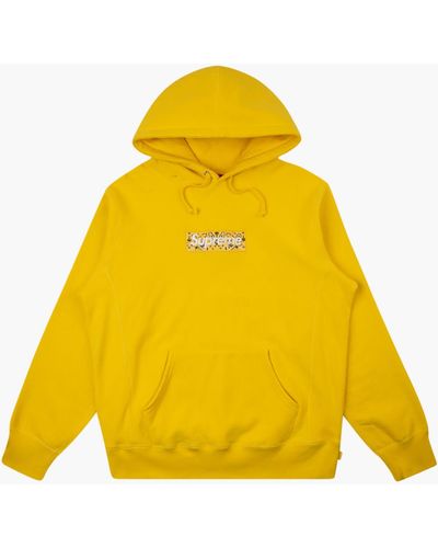 Supreme FW17 Hooded Logo Half Zip Pullover Jacket Men's Yellow Camo Size XL  NEW