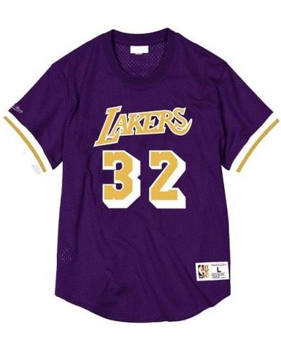 Mitchell & Ness N&n Mesh Top "nba La Lakers 85 Magic Johnson" - Purple