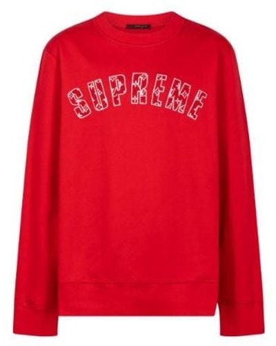 Supreme Arc Logo Sweatshirt "louis Vuitton X " - Red
