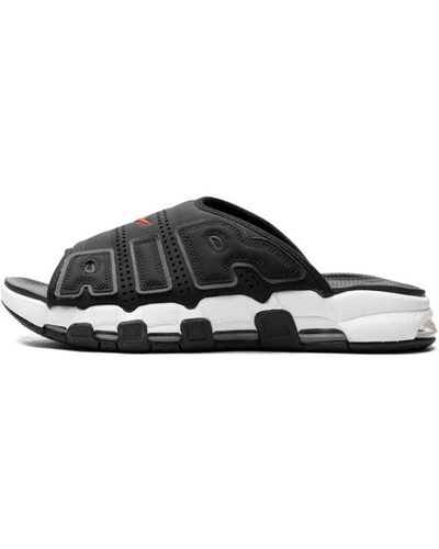 Nike Air More Uptempo Slide "black White Red" Shoes