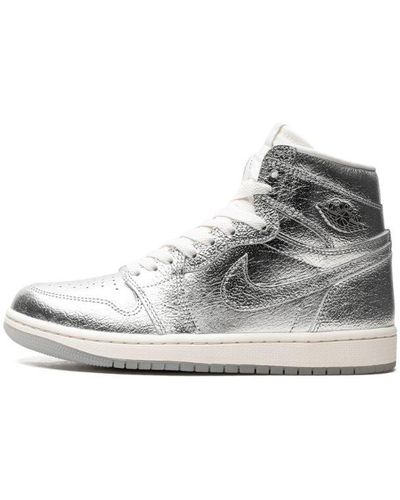 Nike Air 1 High Og "metallic Silver" Shoes - Black