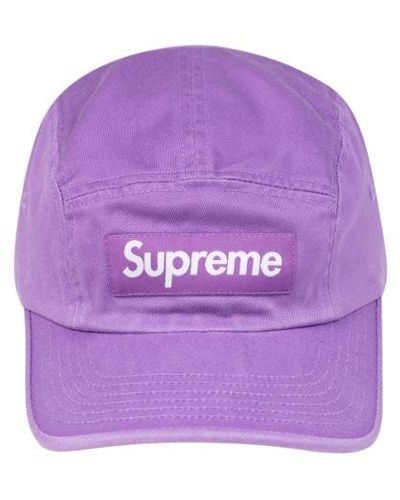 Supreme Washed Chino Twill Camp Cap "ss 22" - Purple