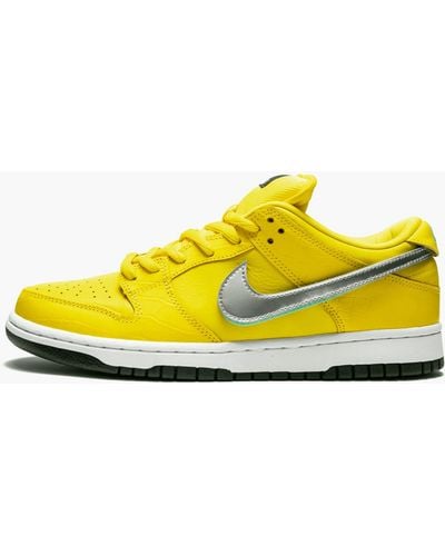 Nike Sb Dunk Low Pro Og Qs "canary Diamond" Shoes - Yellow