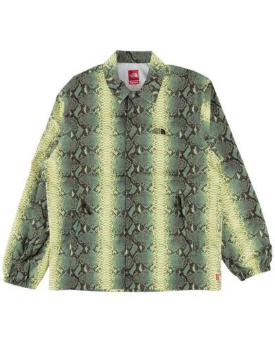 Supreme Tnf Snakeskin Taped Seam Coaches Jacket "ss 18" - Green