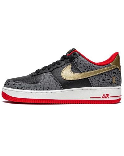 Nike Air Force 1 Mid '07 LX Plaid Cream Red Sneakers - Farfetch