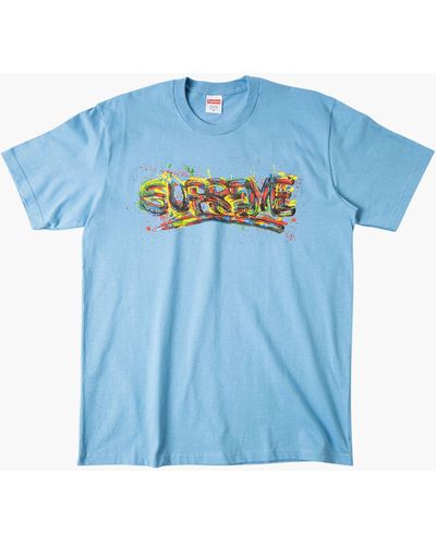 Supreme Paint Logo T-shirt "ss 20" - Blue