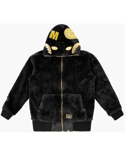 A Bathing Ape Fur Shark Hoodie Jacket M - Black