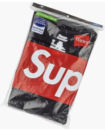 Supreme Hanes Tagless T-shirt (3) - Black
