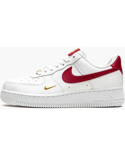 Nike Air Force 1 Lo Essential Mns "white / Gym Red" Shoes - Black