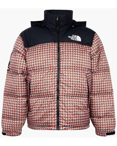 Supreme Tnf Studded Nuptse Jacket "ss 21" - Red