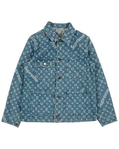 Louis Vuitton Washed Denim Barn Jacket " X Supreme" - Blue