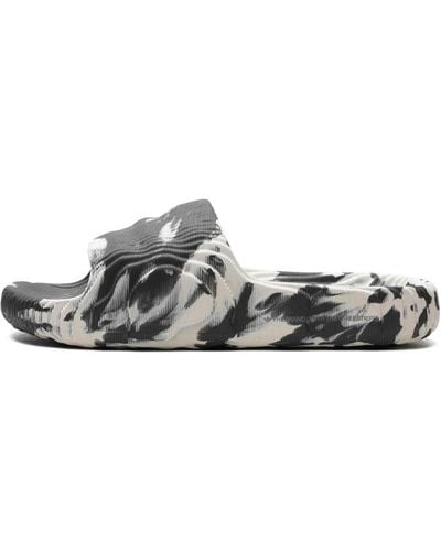adidas Adilette 22 Slides "carbon Aluminium" Shoes - Black