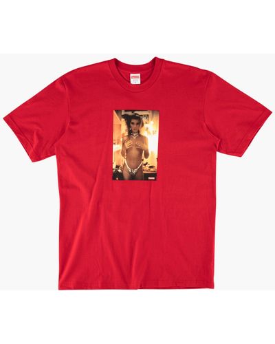 Supreme Nan Goldin Kim In Rhinestones T-shirt "ss 18" - Red
