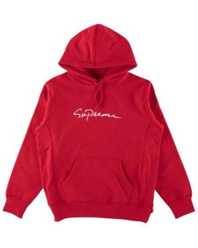 Supreme Classic Script Hooded Sweatshirt "fw 18" - Red