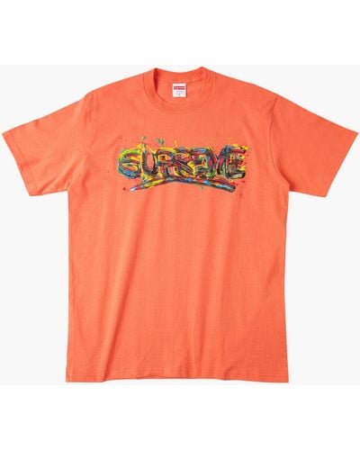 Supreme Paint Logo T-shirt "ss 20" - Orange